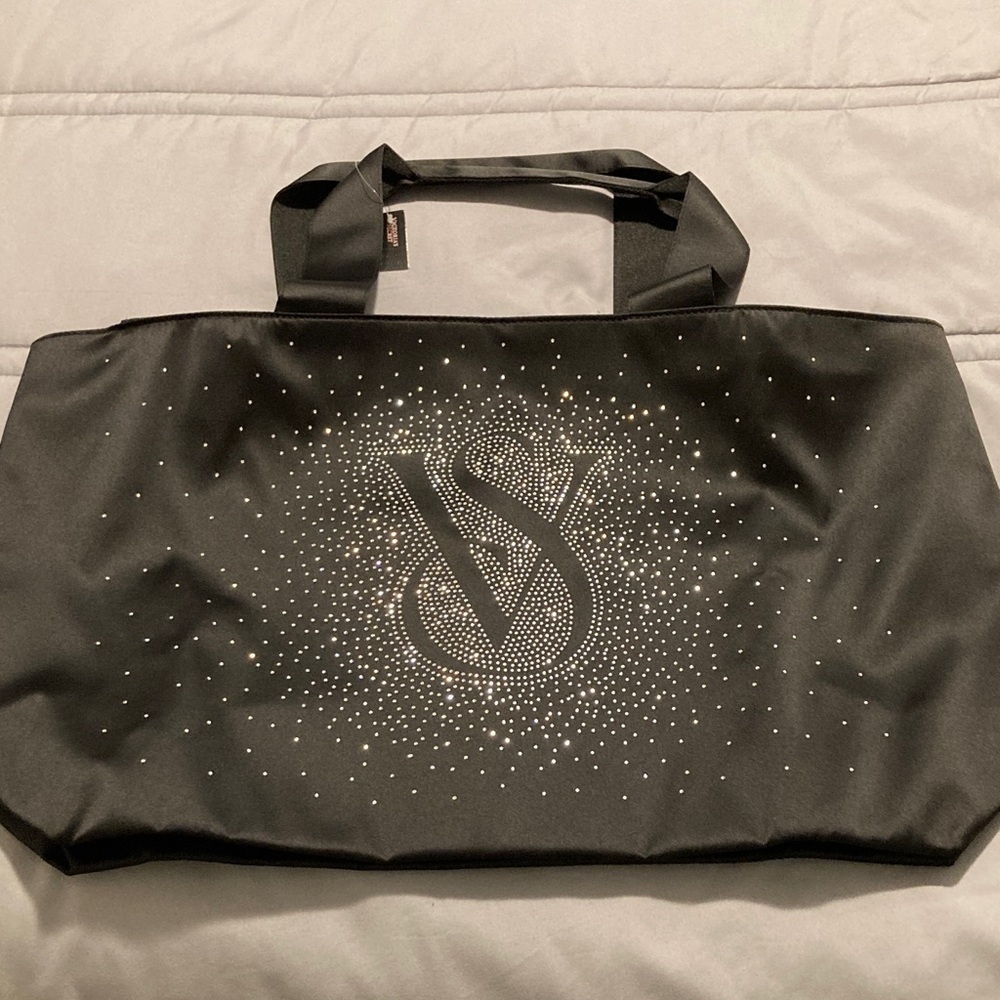 Victoria's Secret Black Tote with Sparkling Design